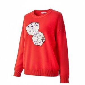 NWT! Kate ♠️ Spade Red Knit Dice 🎲 Pullover Sweater S